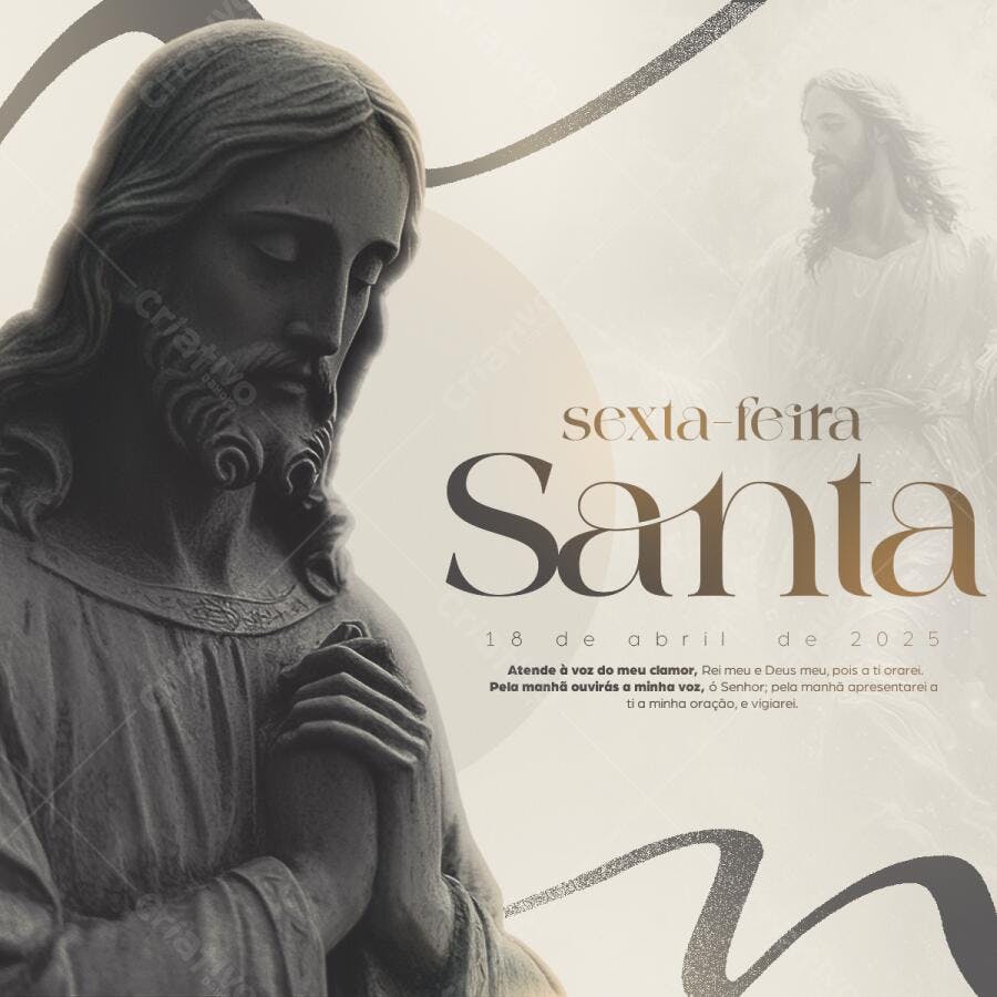 Flyer para Sexta-Feira Santa PSD Editável