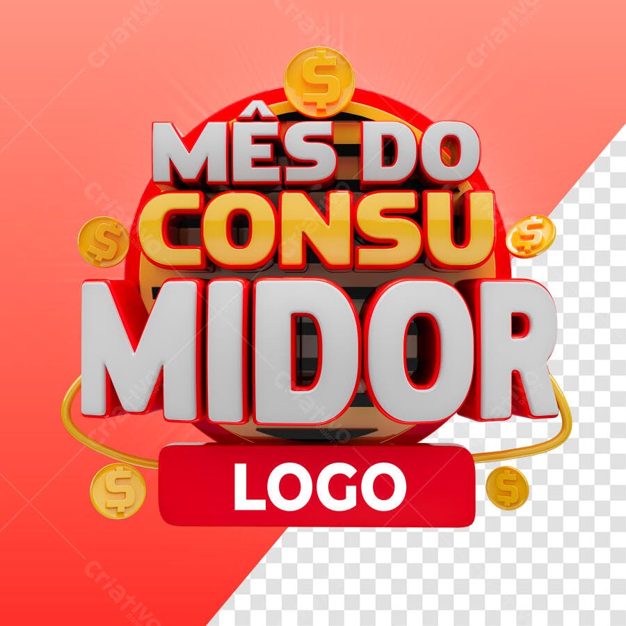 Selo 3D promocional vermelho e dourado