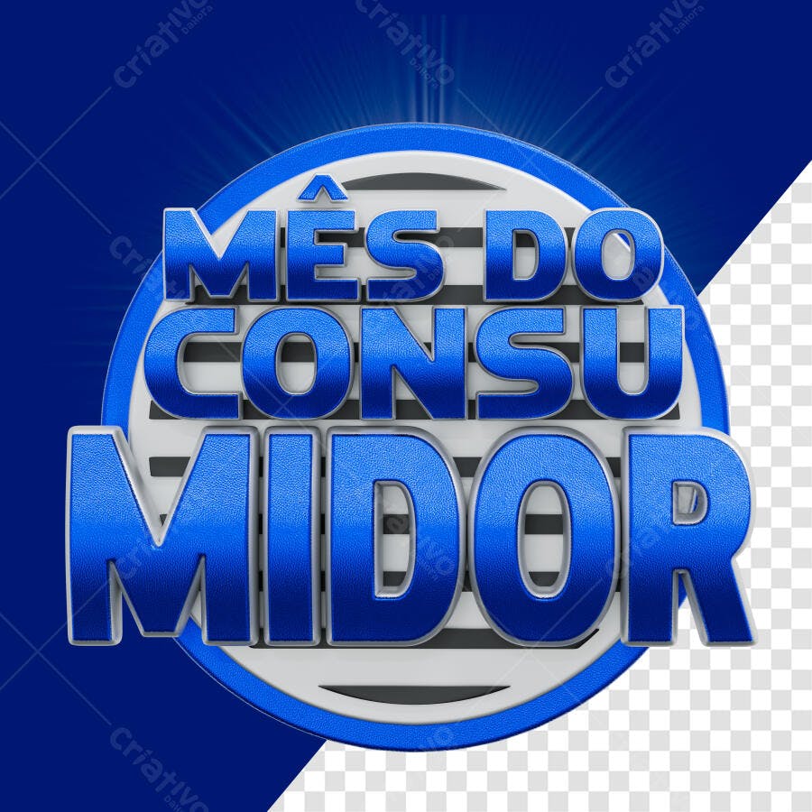 Selo 3D Promocional Azul Metalizado