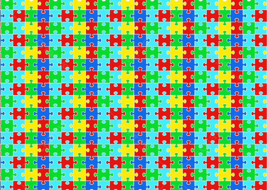 Padrão Quebra-Cabeça para Dia Mundial do Autismo PSD Editável