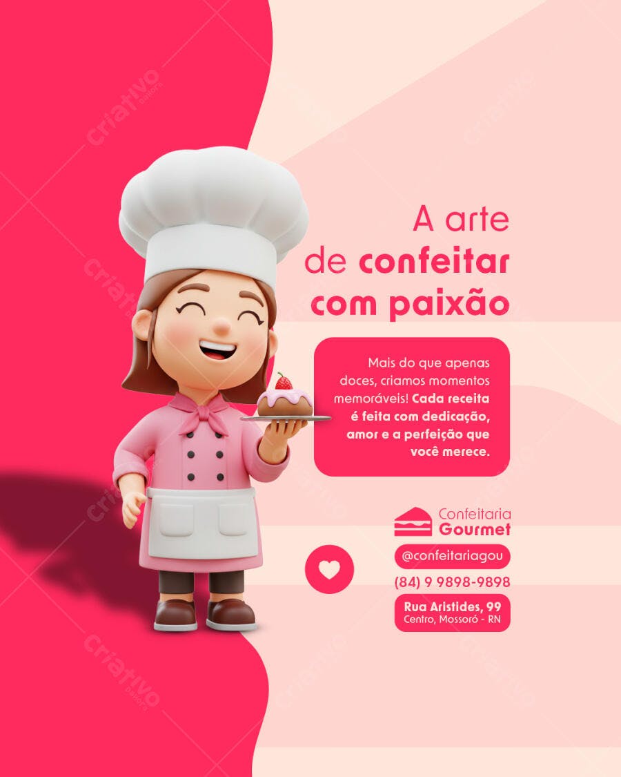 Flyer para Confeitaria PSD Editável