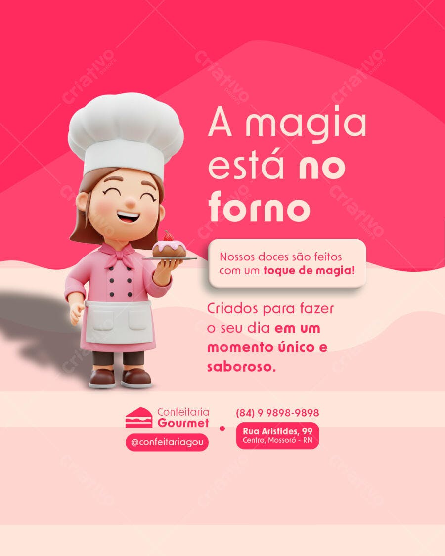 Post Instagram Confeitaria PSD Editável