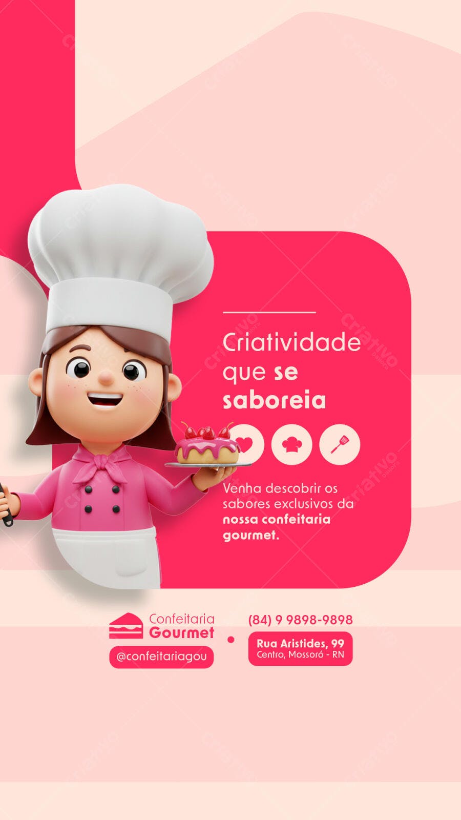 Flyer para Confeitaria PSD Editável