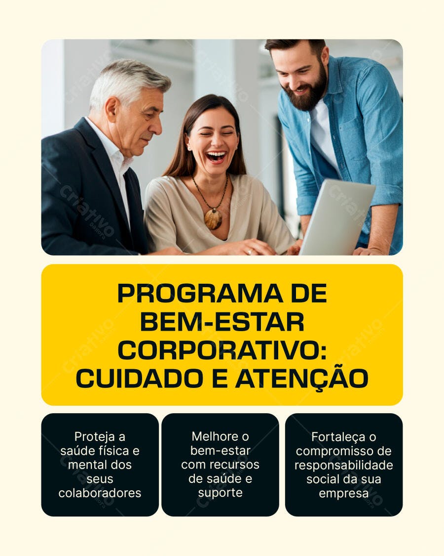 Flyer Programa Bem-Estar Corporativo PSD Editável