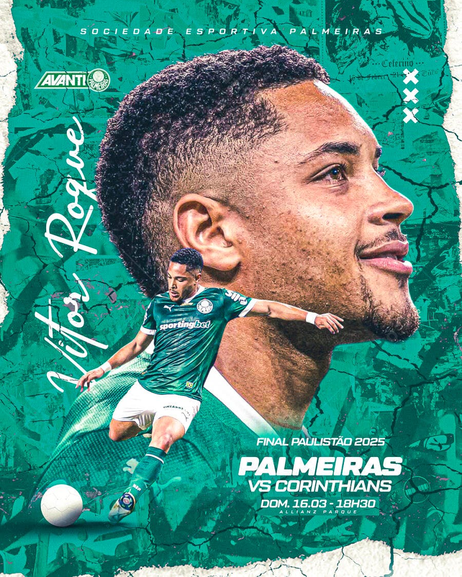 Flyer Final Paulistão Palmeiras x Corinthians PSD Editável