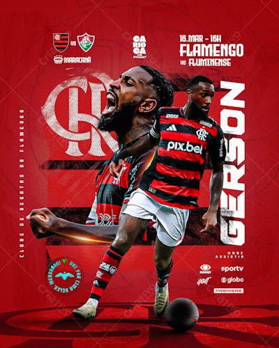 ARTE FUTEBOL FLAMENGO GERSON CARIOCA 2025