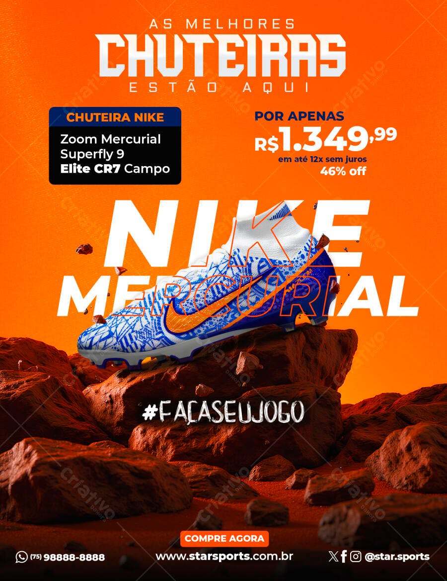 Flyer de Chuteira Nike PSD Editável