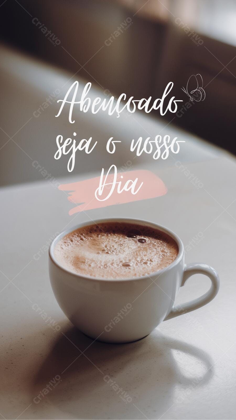 Post Instagram café da manhã Abençoado seja o nosso dia Editável no Canva