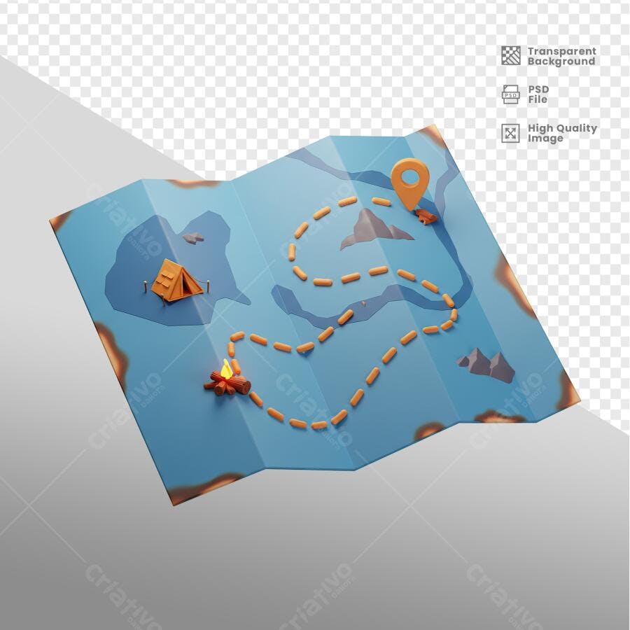 Mapa de Aventura para Campismo PSD Editável