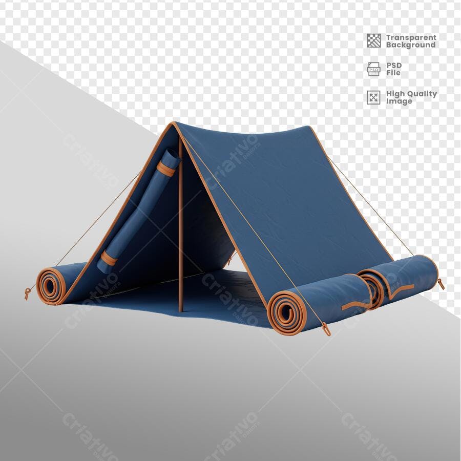 Mockup Barraca de Camping Azul Marinho PSD Editável