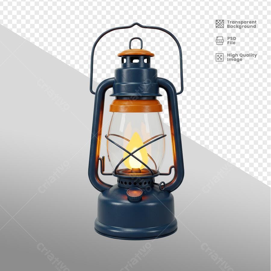 Imagem PSD de Lampião Antigo para Decoração Vintage