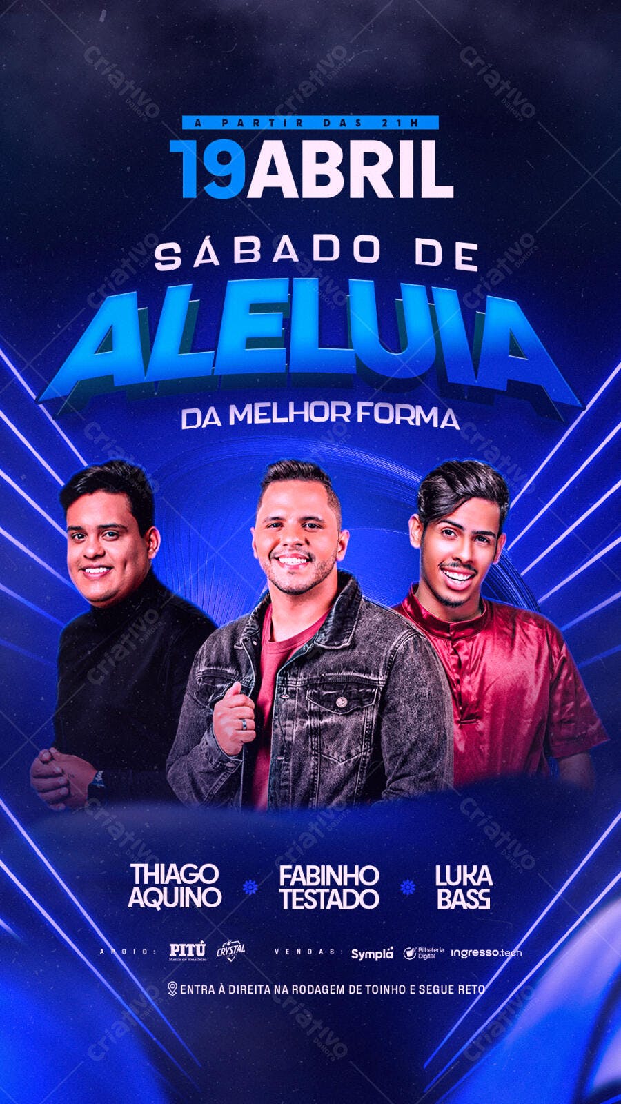 Flyer para Evento Gospel 19 de Abril PSD Editável