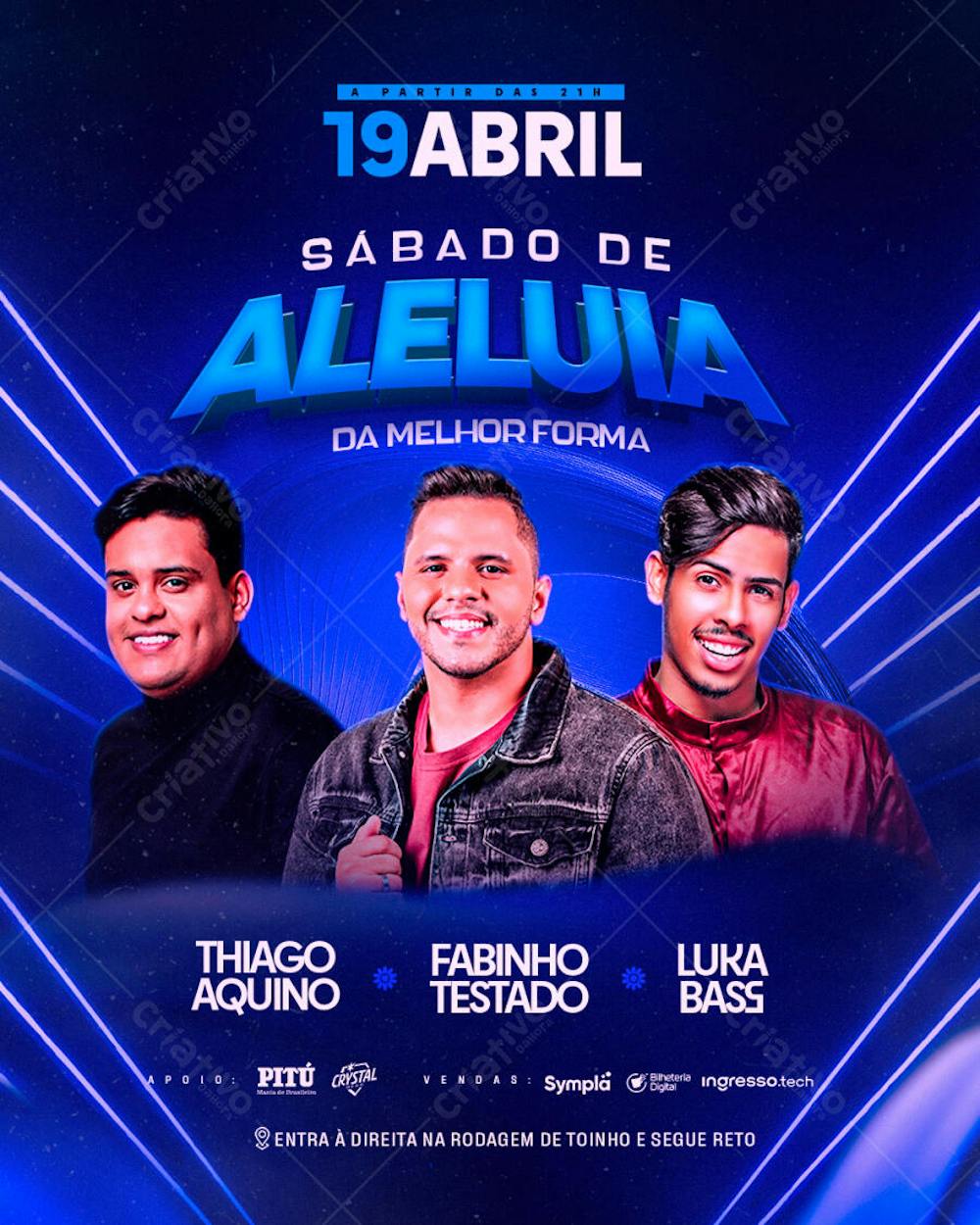 CARD FLYER EVENTO SÁBADO DE ALELUIA PSD EDITÁVEL