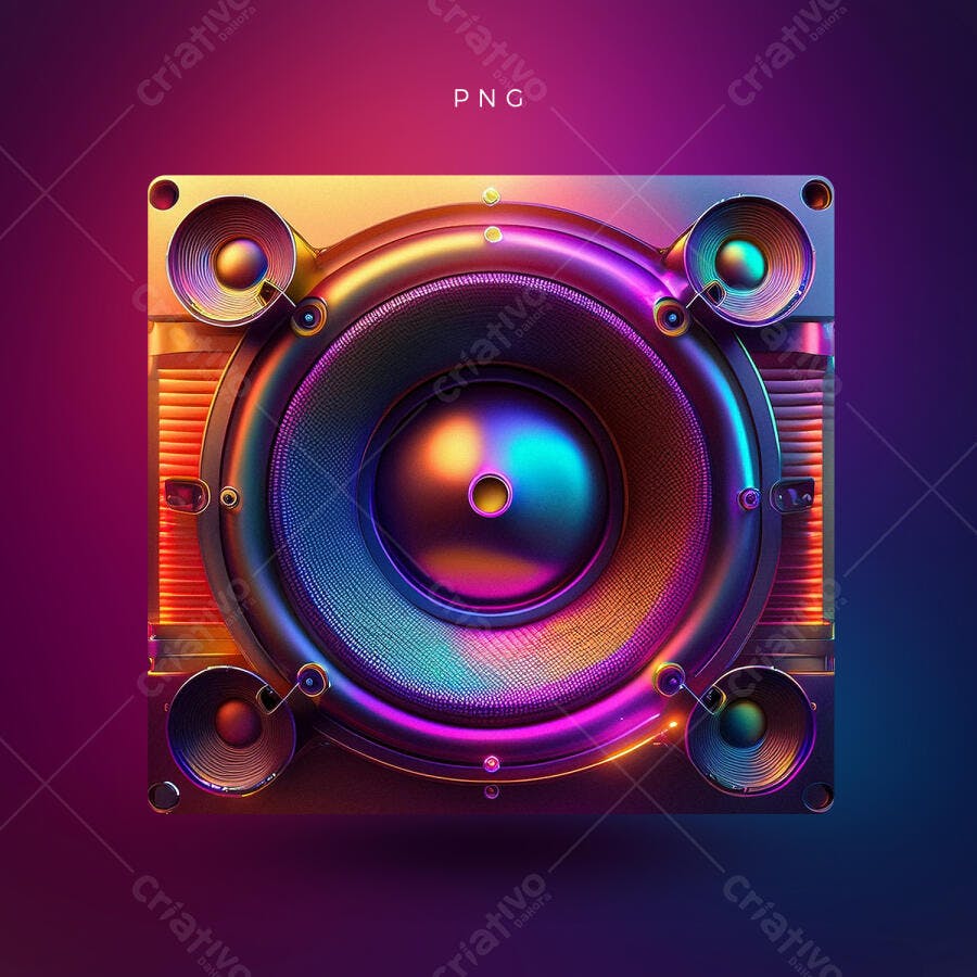 Arte Digital de Alto-Falante PSD Editável