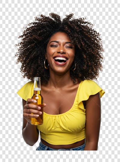 PNG | Mulher com cerveja