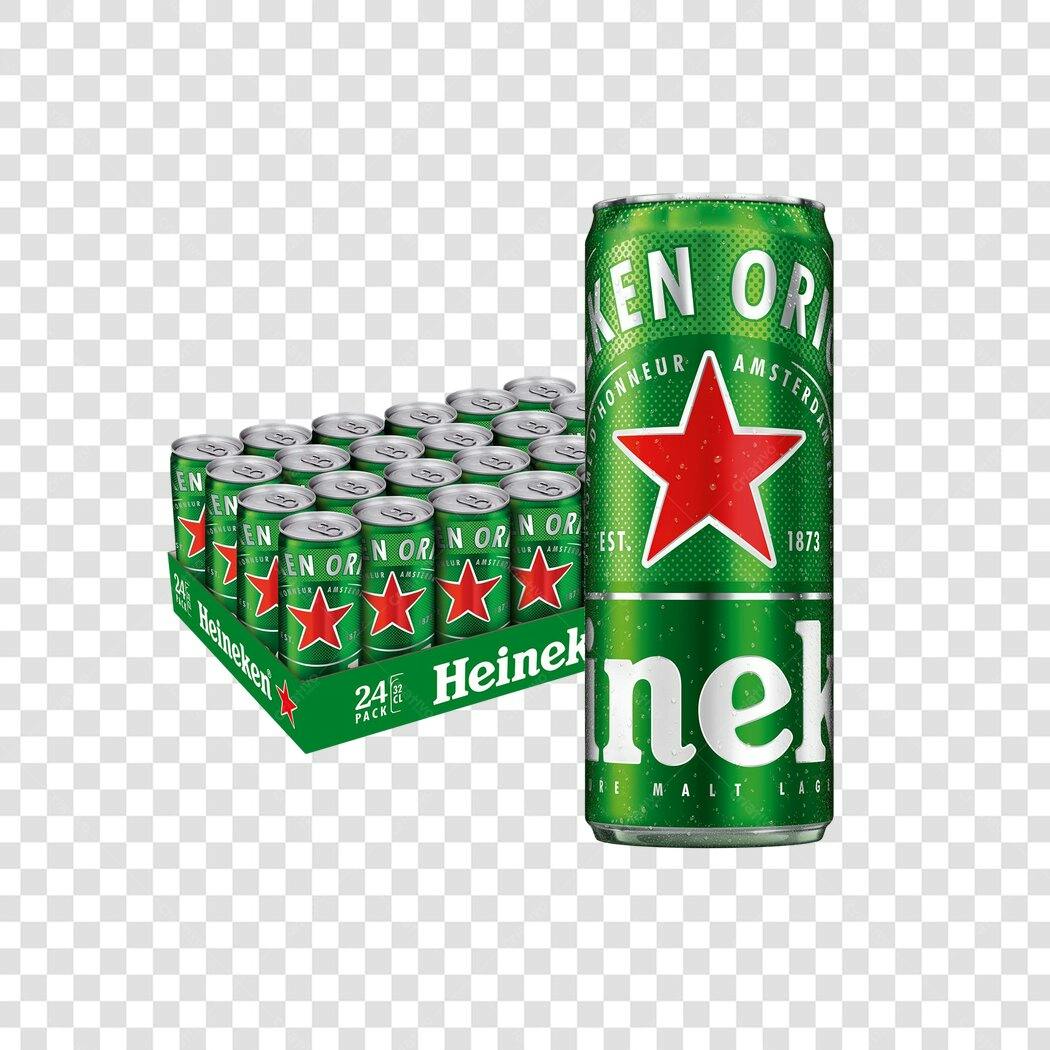 Mockup Heineken 24 latas PNG com fundo transparente