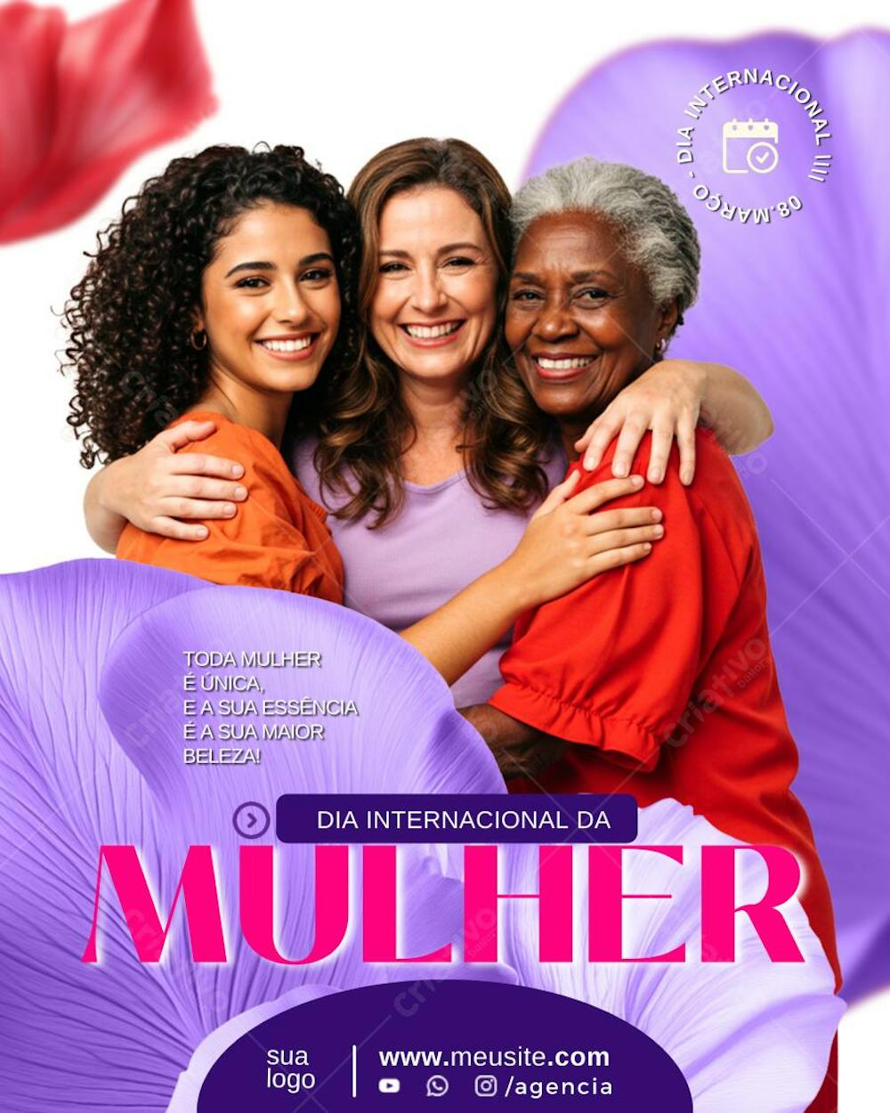 SOCIAL MEDIA POST DIA INTERNACIONAL DA MULHER CANVA