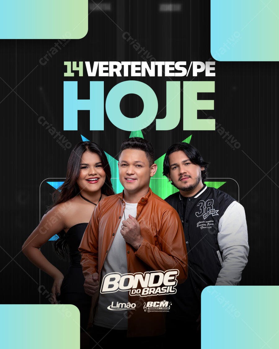 Flyer para Show do Bonde do Brasil PSD Editável