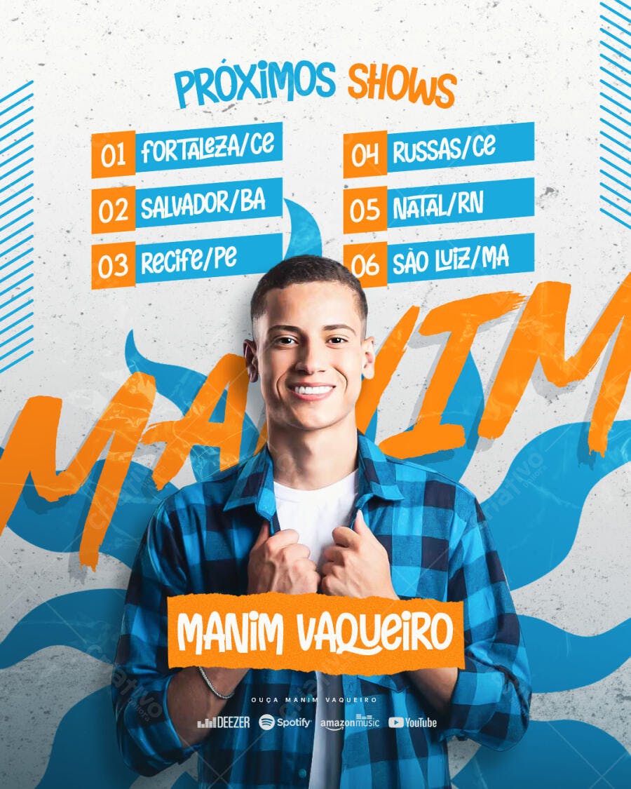Flyer para Shows Manim Vaqueiro PSD Editável