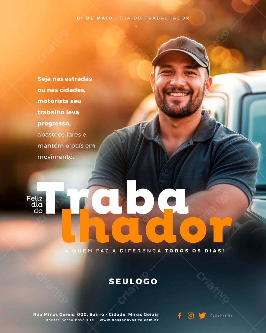 Flyer Dia do Trabalhador PSD Editável