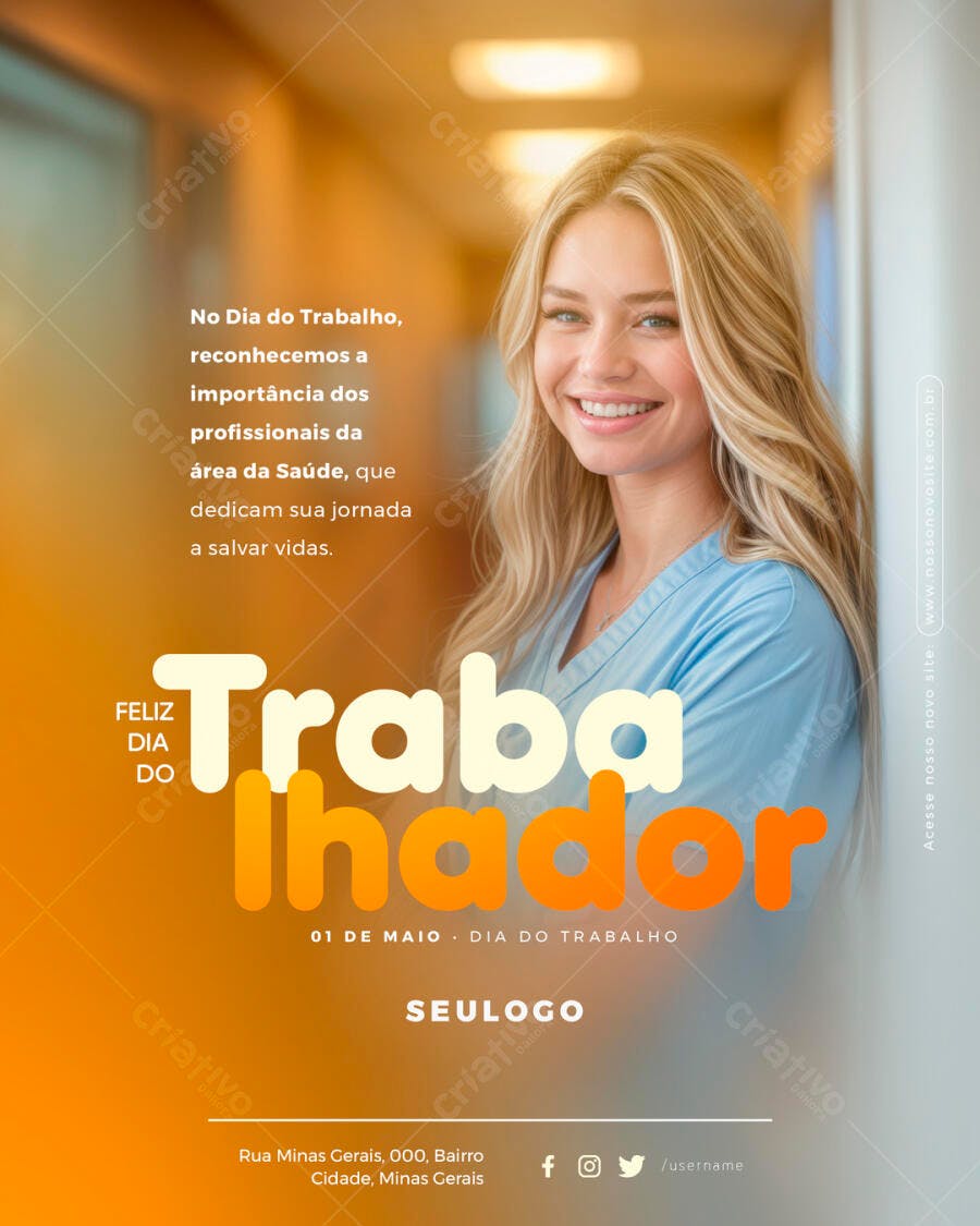 Flyer Dia do Trabalho PSD Editável