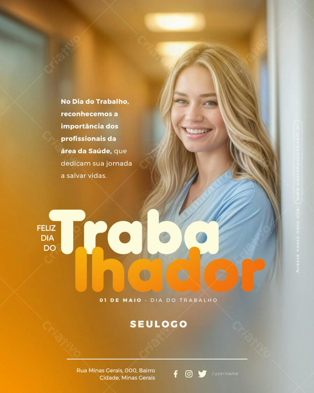 Psd Editável - Feed - 01 de Maio - Dia do Trabalhador