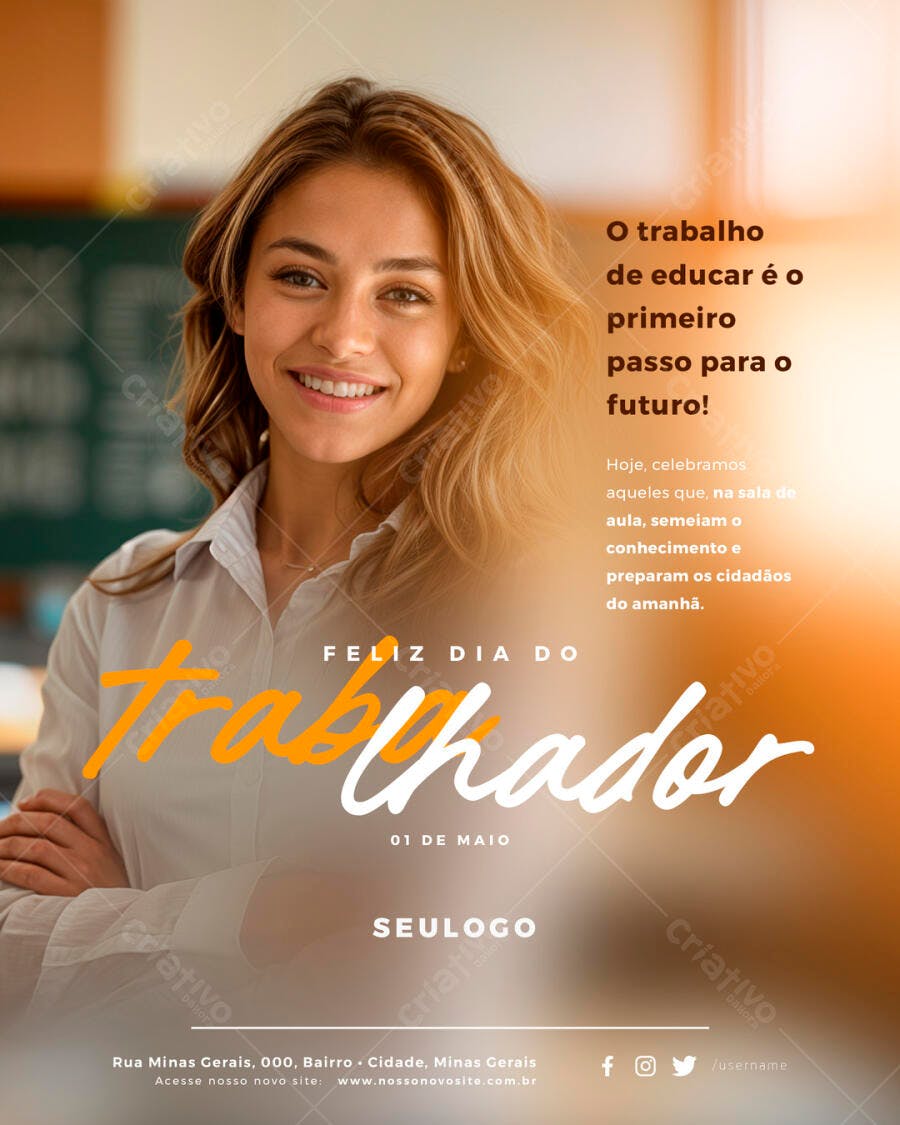Postagem Dia do Trabalhador PSD Editável
