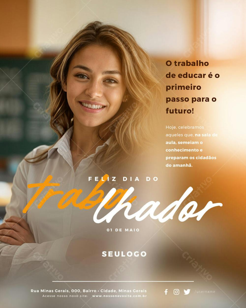 Psd Editável - Feed - 01 de Maio - Dia do Trabalhador