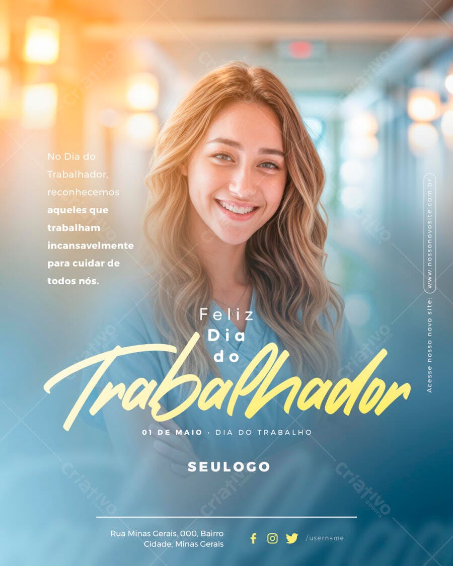 Flyer Dia do Trabalhador PSD Editável