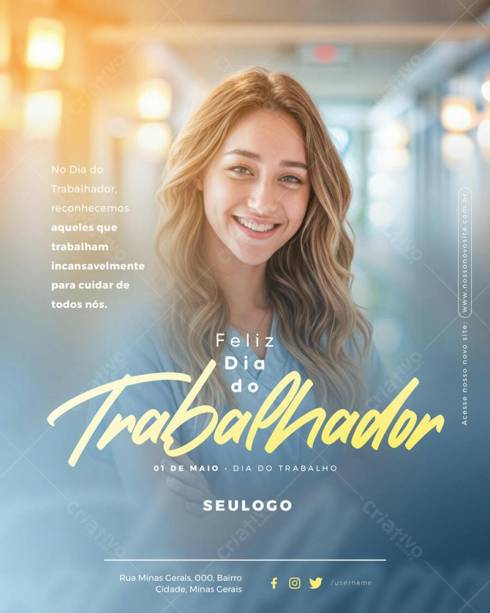 Psd Editável - Feed - 01 de Maio - Dia do Trabalhador