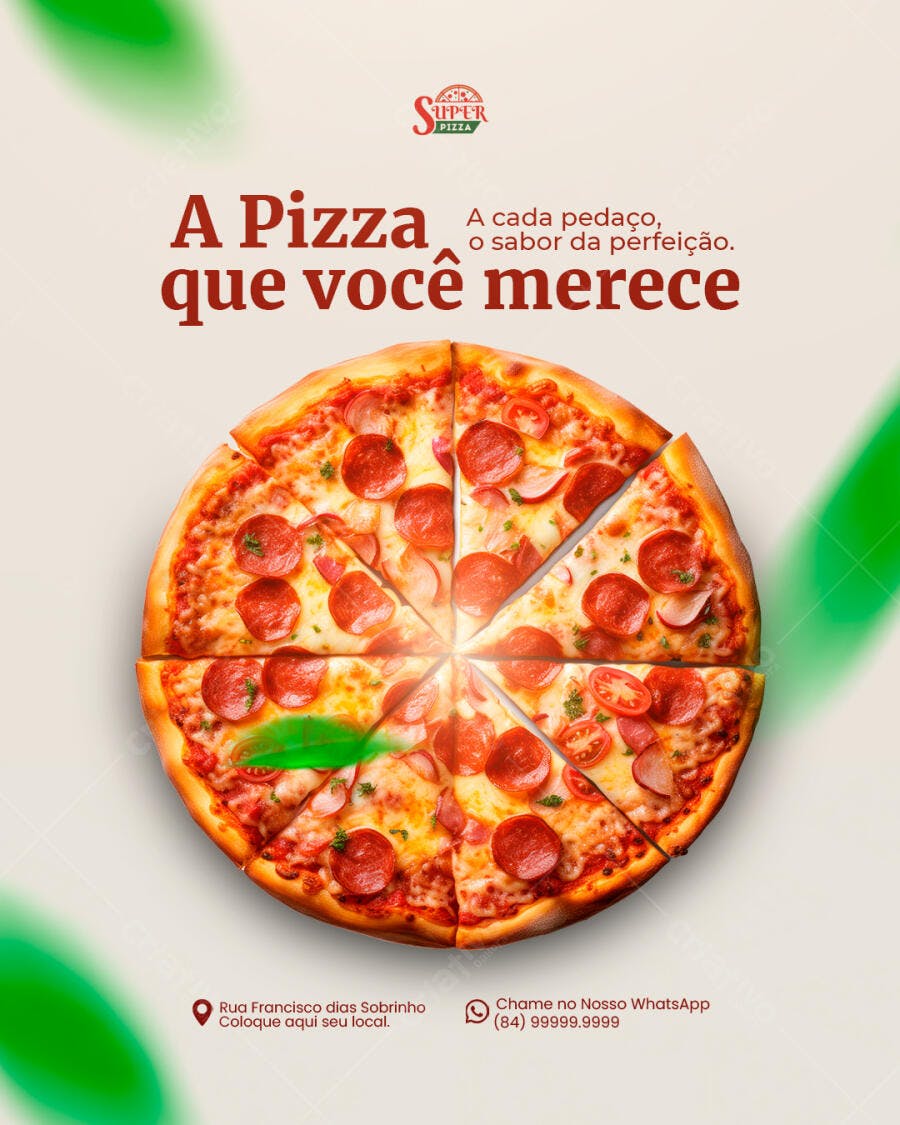 Flyer Publicitário Pizza PSD Editável