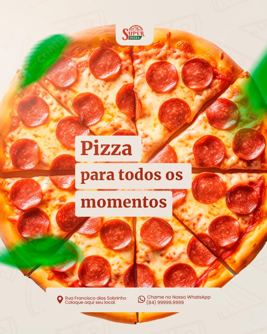 Flyer para Pizzaria PSD Editável