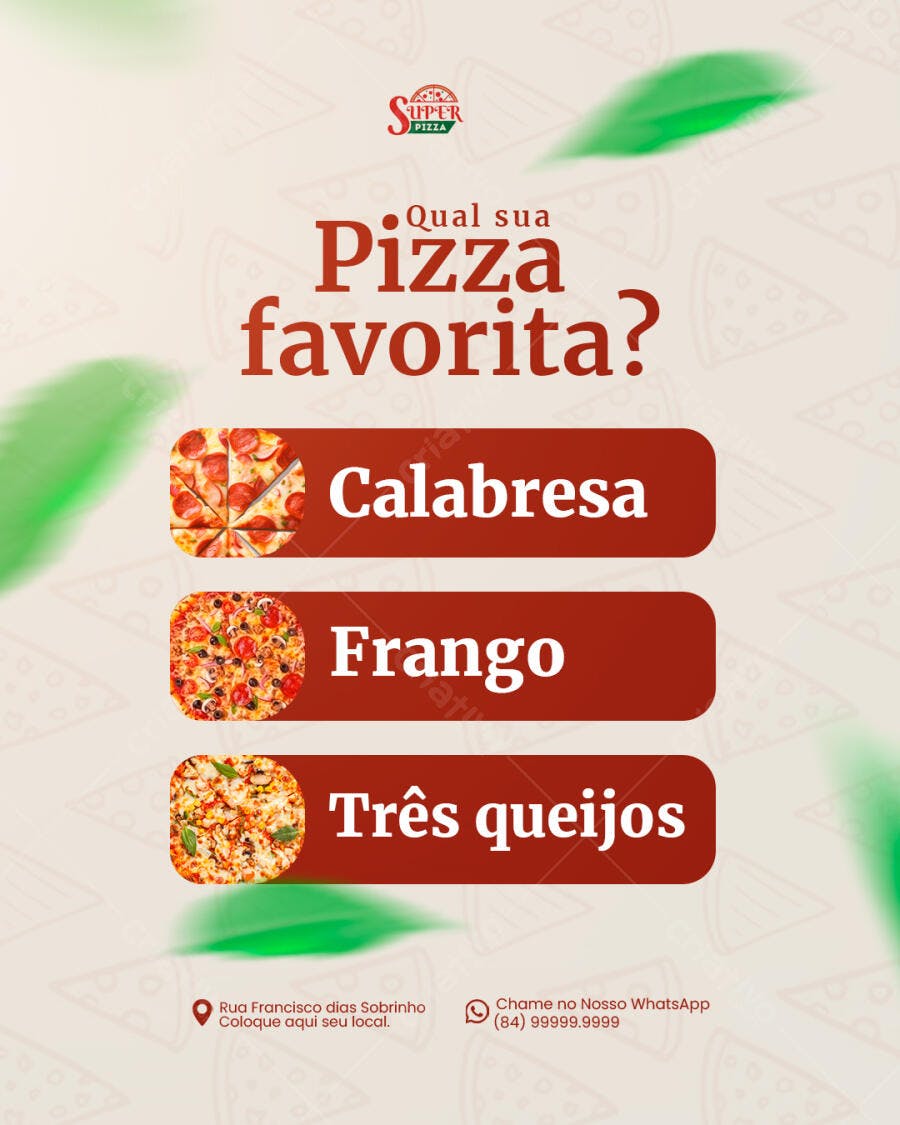 Flyer para Pizzaria PSD Editável