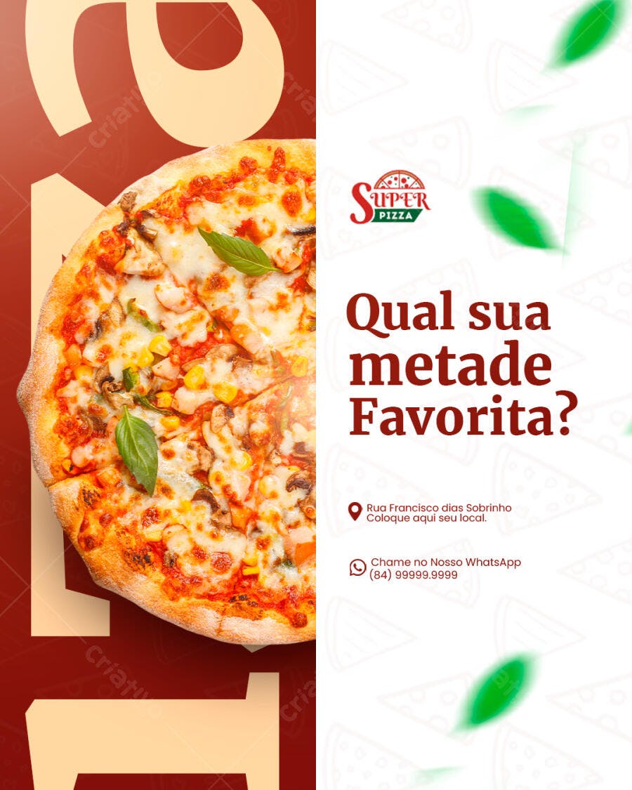 Flyer de Pizza para Promoção PSD Editável
