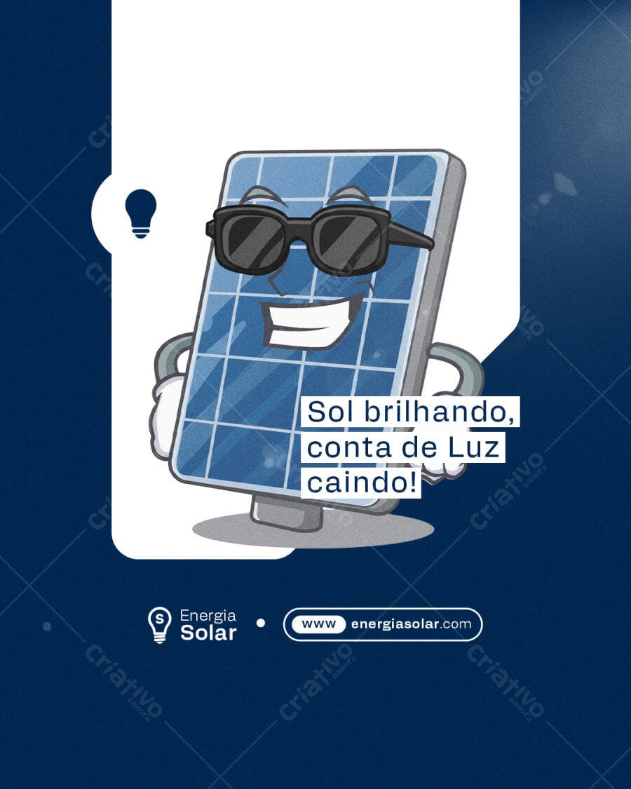 Post para Redes Sociais Energia Solar PSD Editável