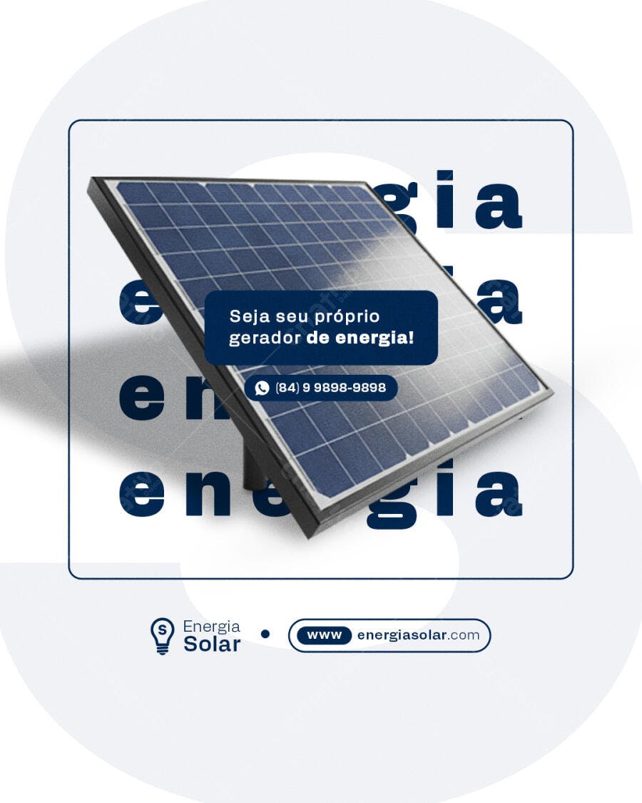 Postagem Instagram Energia Solar PSD Editável