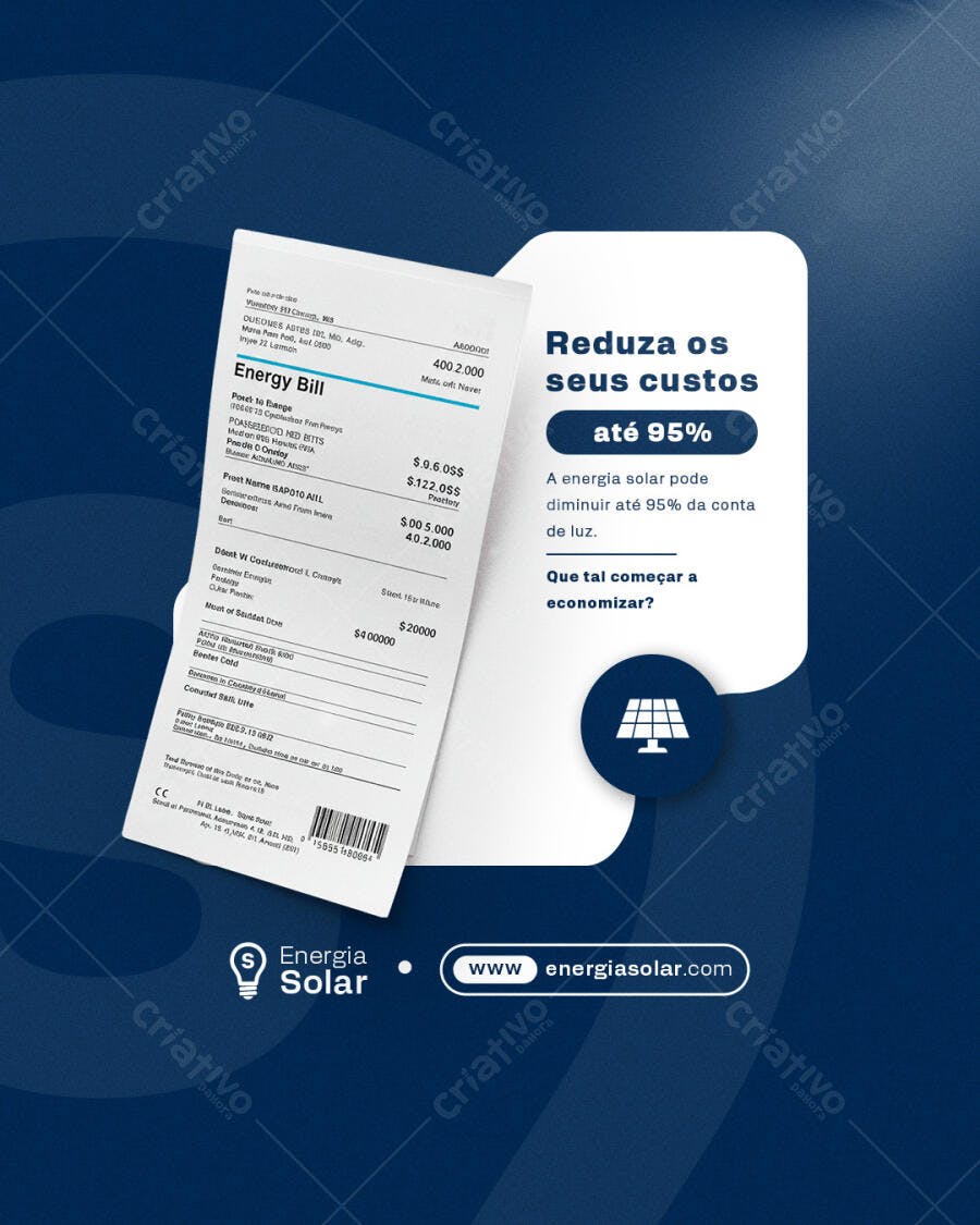 Post para Energia Solar PSD Editável
