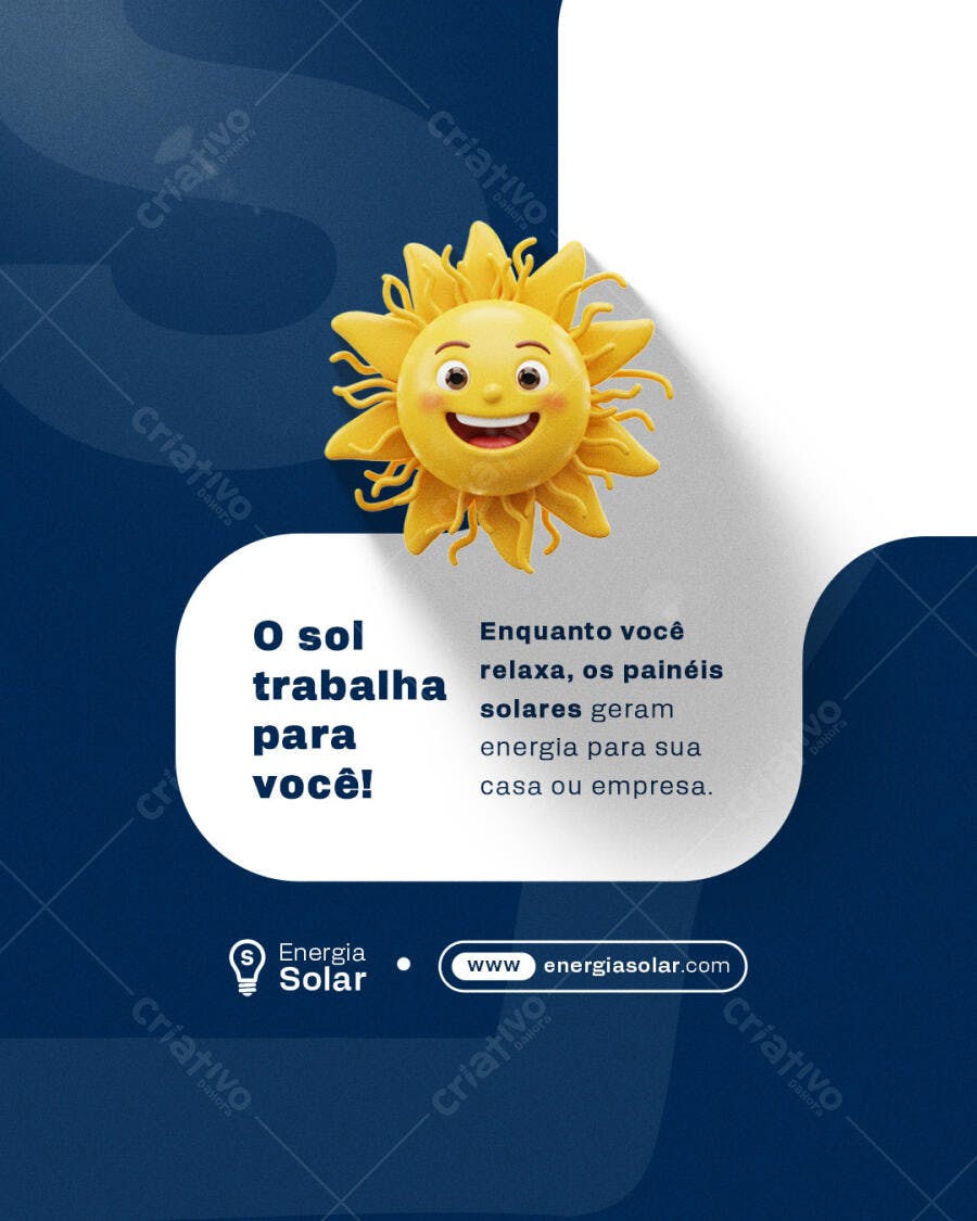 Post para Energia Solar PSD Editável