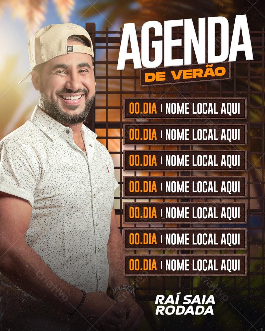 Flyer Agenda de Verão PSD Editável