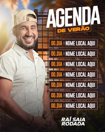 Flyer Agenda PSD Agenda de Verão Raí - FEED