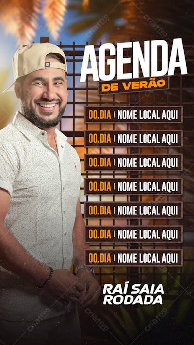 Flyer Agenda PSD Agenda de Verão Raí - STORIES