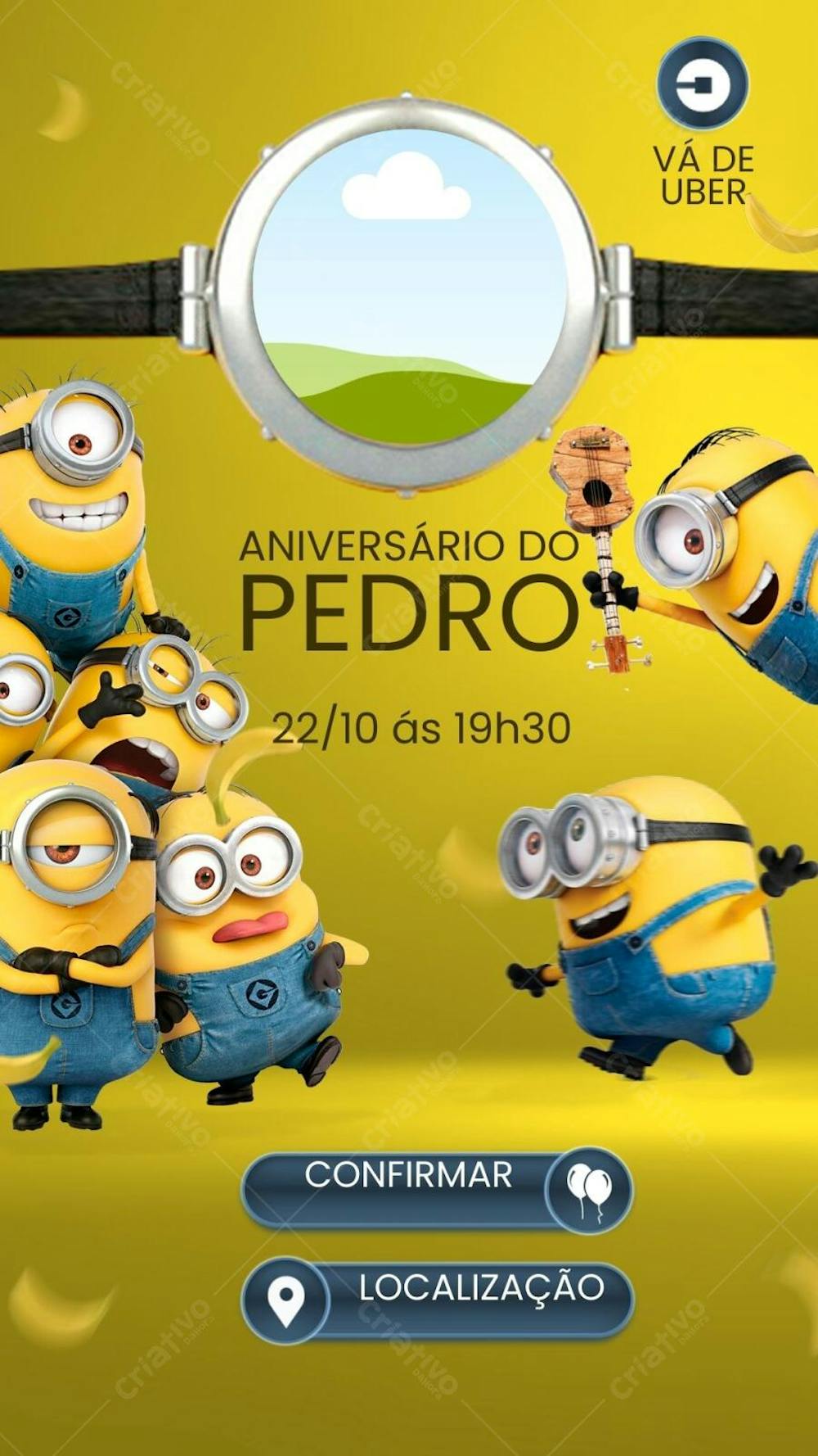convite infantil Minions