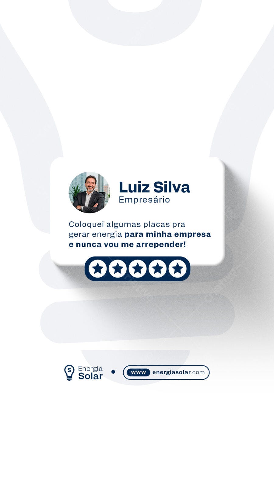 Depoimento Empresário Energia Solar PSD Editável
