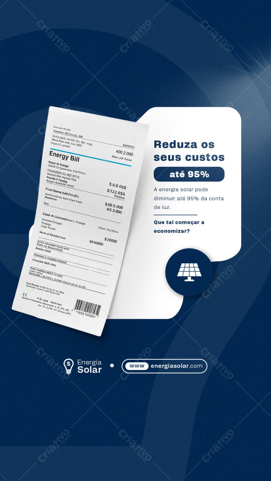 Flyer Economia Energia Solar PSD Editável