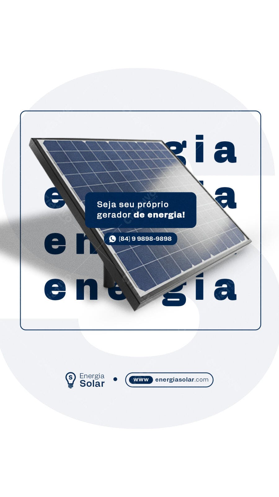 Post para Redes Sociais Energia Solar PSD Editável