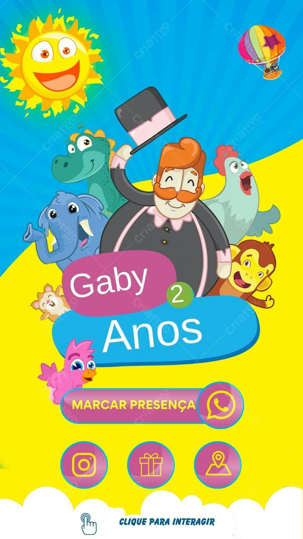 convite infantil Mundo bita