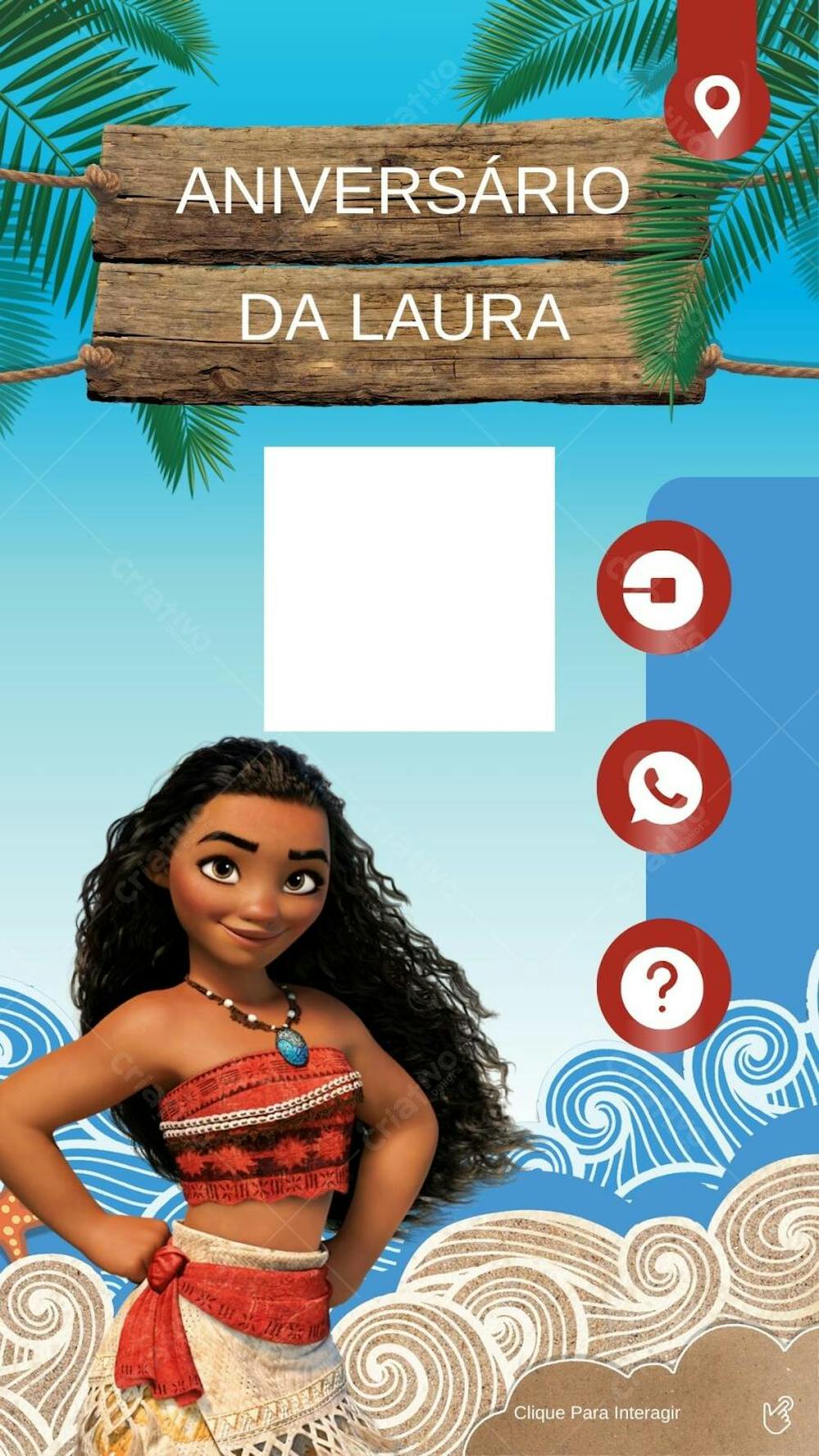 convite infantil Moana