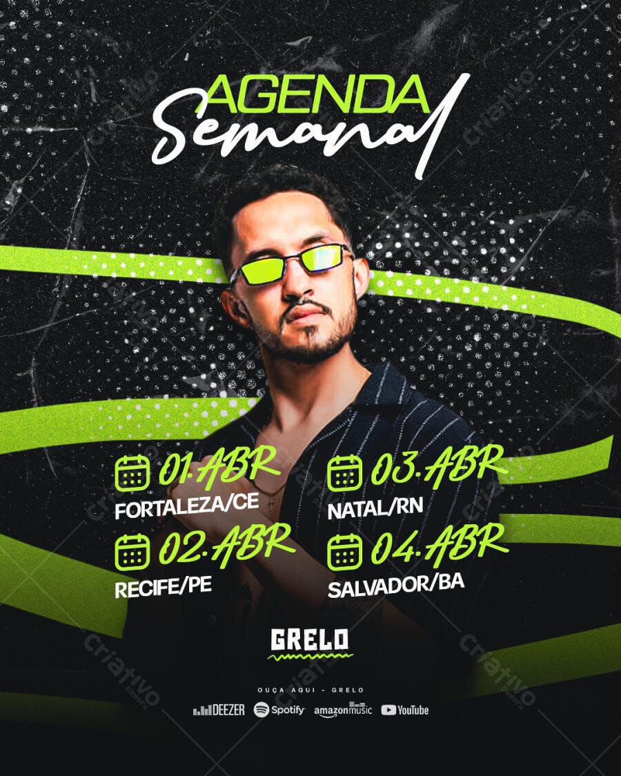 Flyer Agenda Semanal PSD Editável
