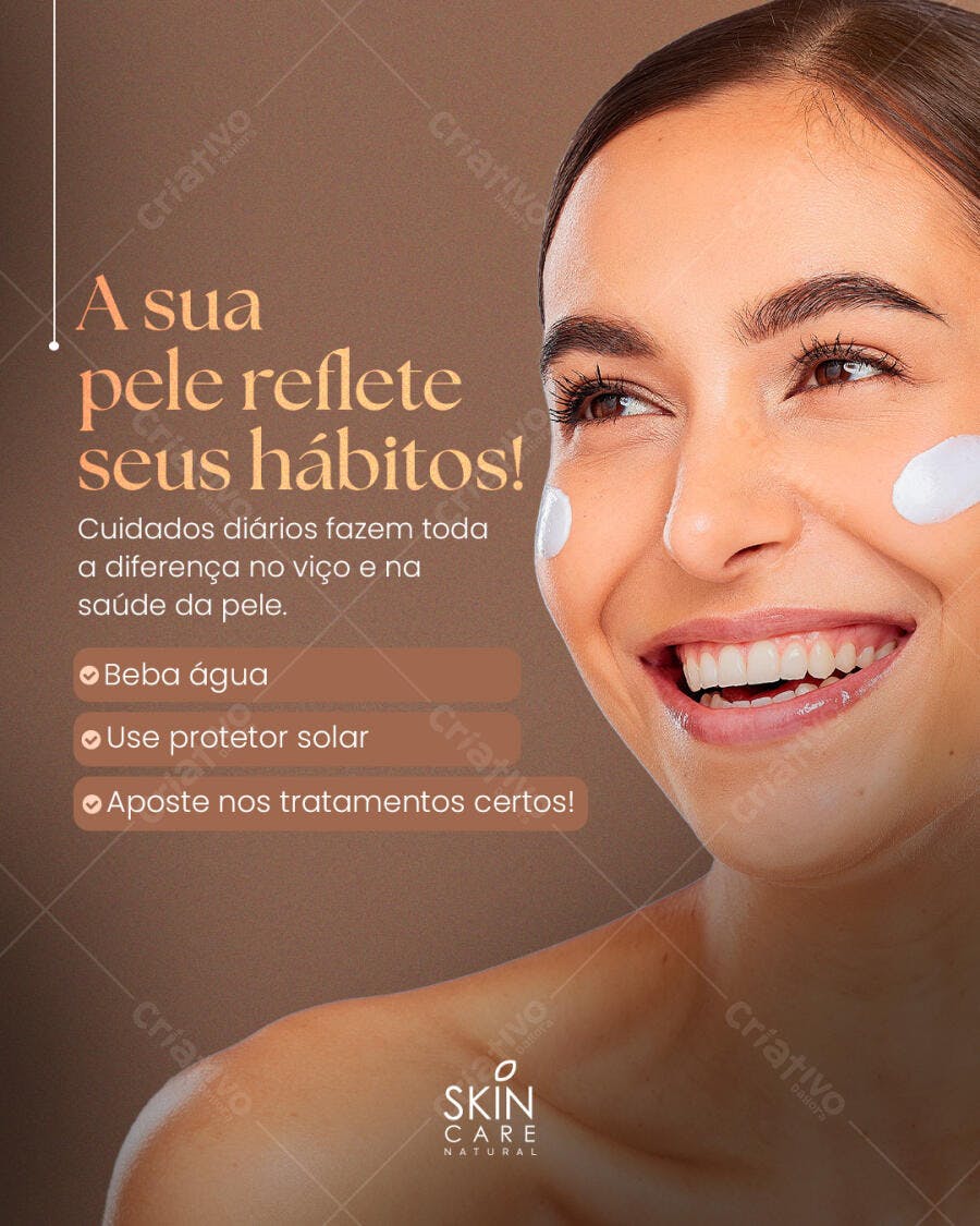 Post para Cuidados com a Pele PSD Editável