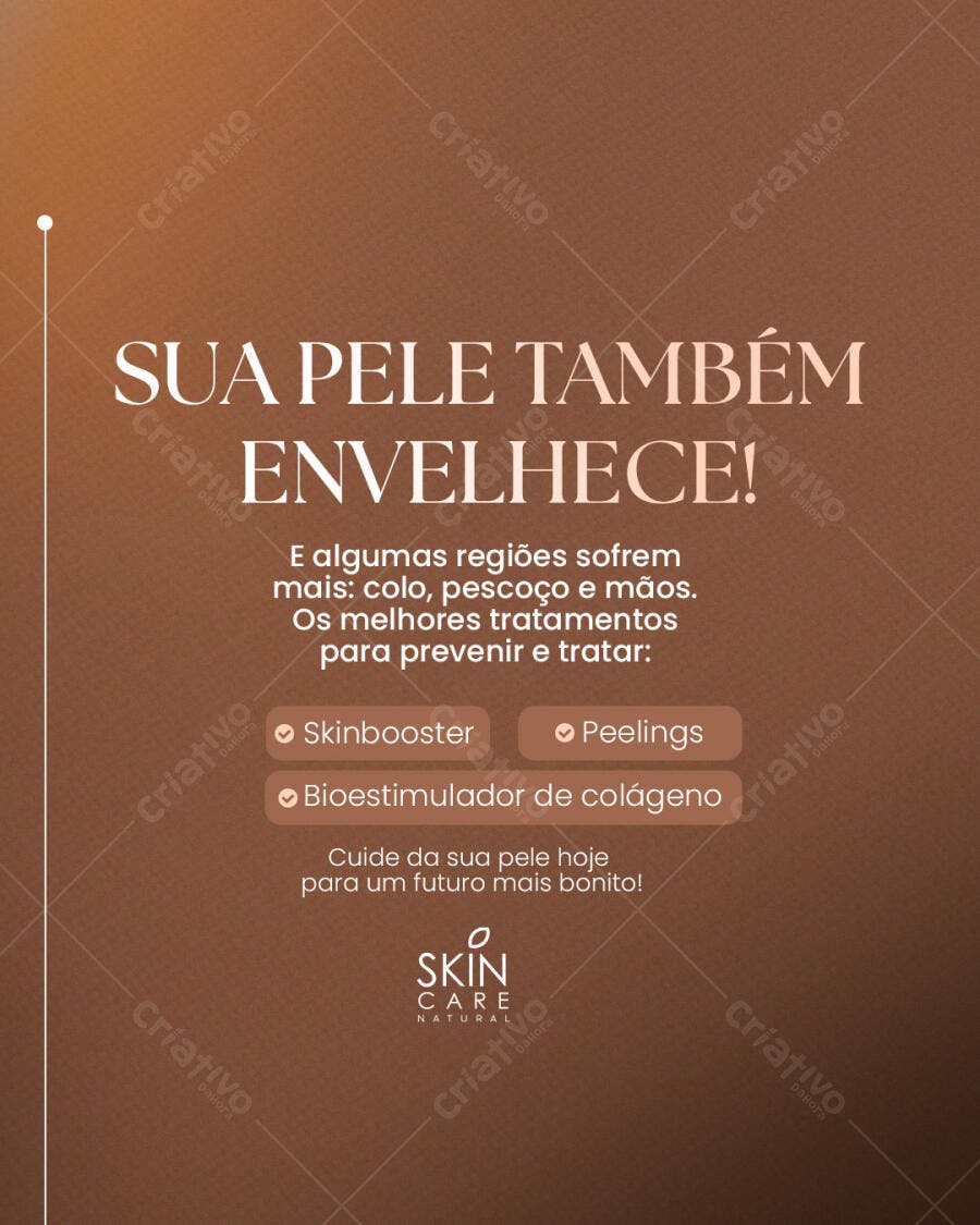 Post Instagram Cuidados com a Pele PSD Editável